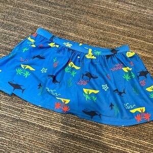 HANNA ANDERSSON 130 Blue Swim Skirt Skirted Bottoms Under the Sea Whale
